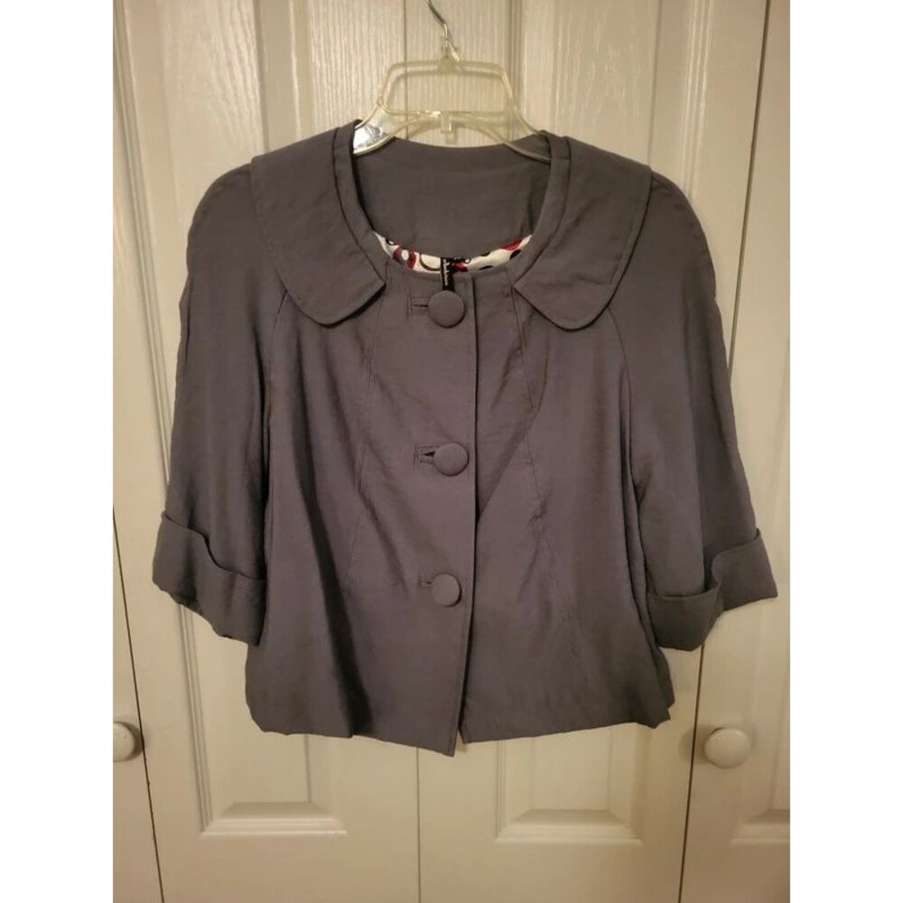 Women's Gray Cropped Blazer Jacket